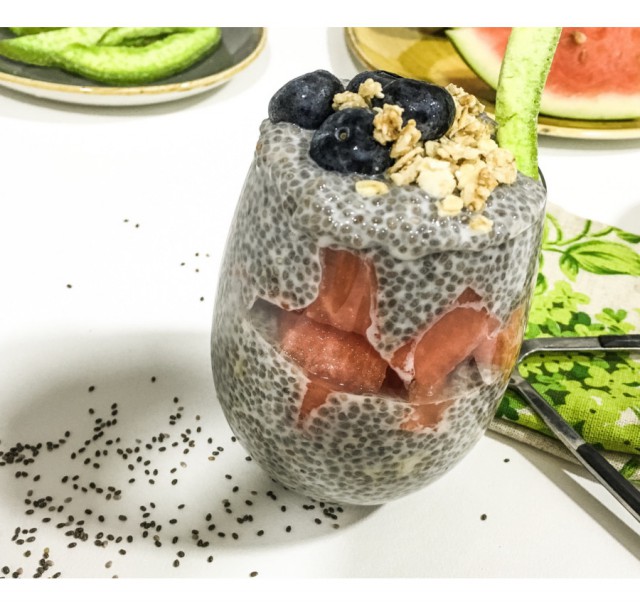 Receta - Pudin de chía con sandía